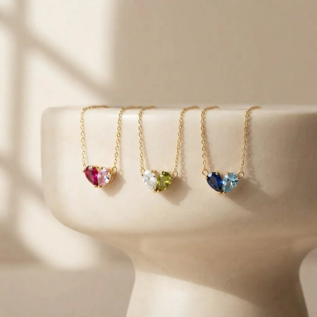 DUO BIRTHSTONE NECKLACE