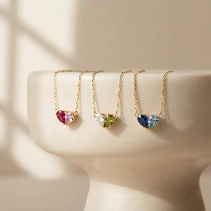 DUO BIRTHSTONE NECKLACE