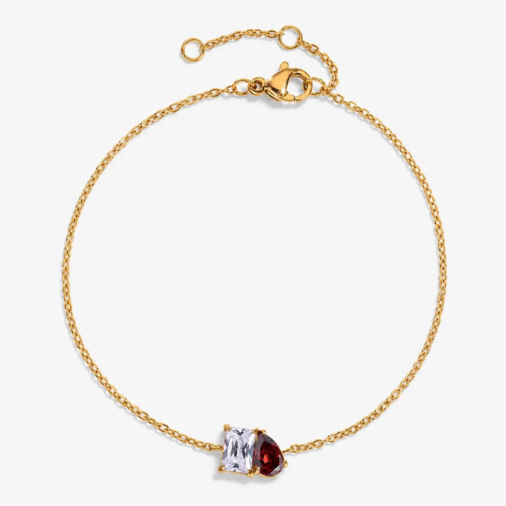 BRACELET DUO ÉTERNEL AVEC PIERRES DE NAISSANCE