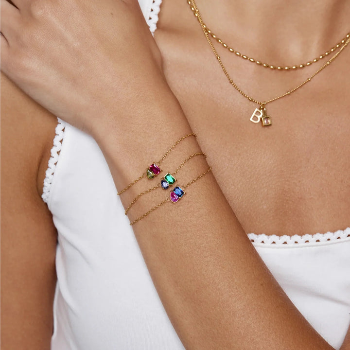 BRACELET DUO ÉTERNEL AVEC PIERRES DE NAISSANCE