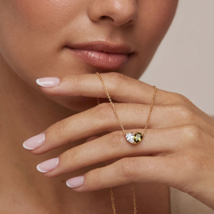DUO BIRTHSTONE NECKLACE