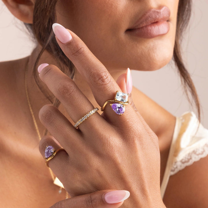 RING MIT ZWEI GEBURTSSTEINEN