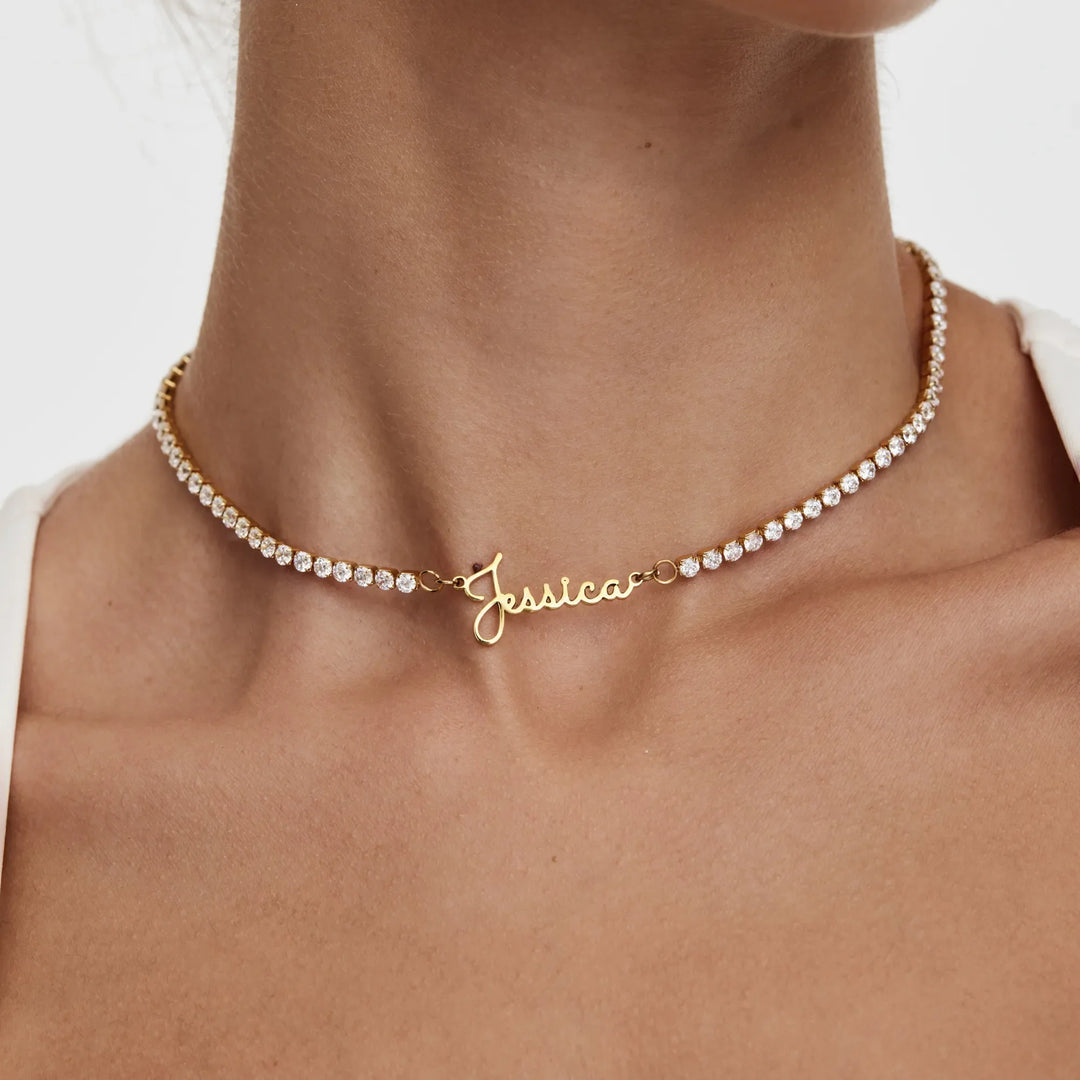 TENNIS NECKLACE WITH NAME