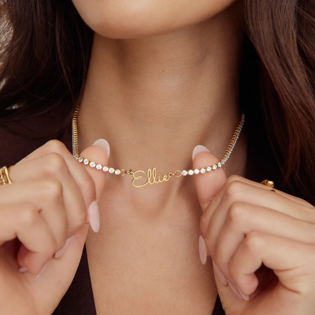 TENNIS NECKLACE WITH NAME