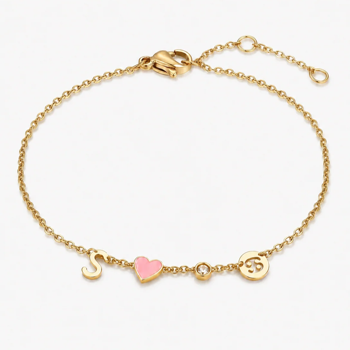HEART-SHAPED BRACELET WITH INITIAL