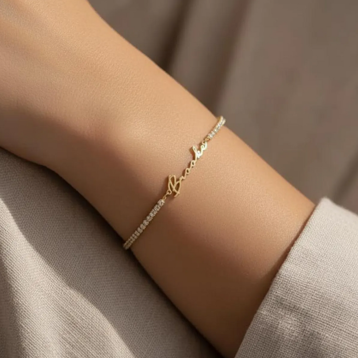 BRACELET PERSONNALISÉ AVEC PRÉNOM ET ZIRCONE
